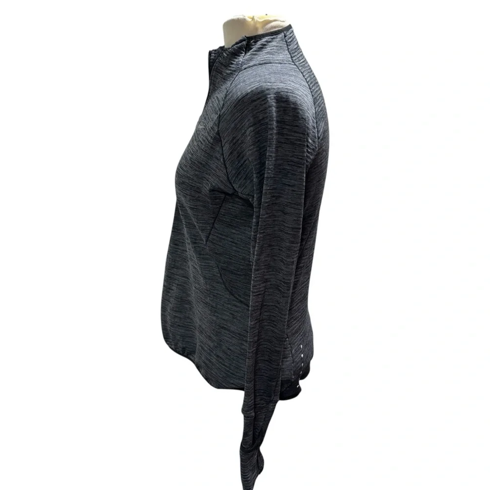 Nike Dri-FIT Element Half Zip Running Top Gray Space Dye Waffle Knit WomenM‎ #61